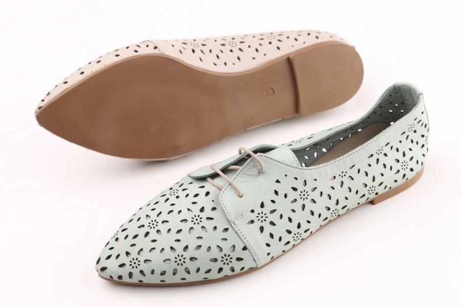 d.moro shoes Women Leather Ballet for summer: 1144 Light Green Leather (Wholesale)