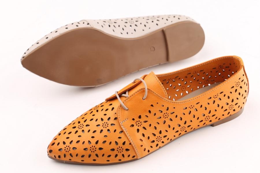 d.moro shoes Women Leather Ballet for summer: 1144 Orange Leather (Wholesale)