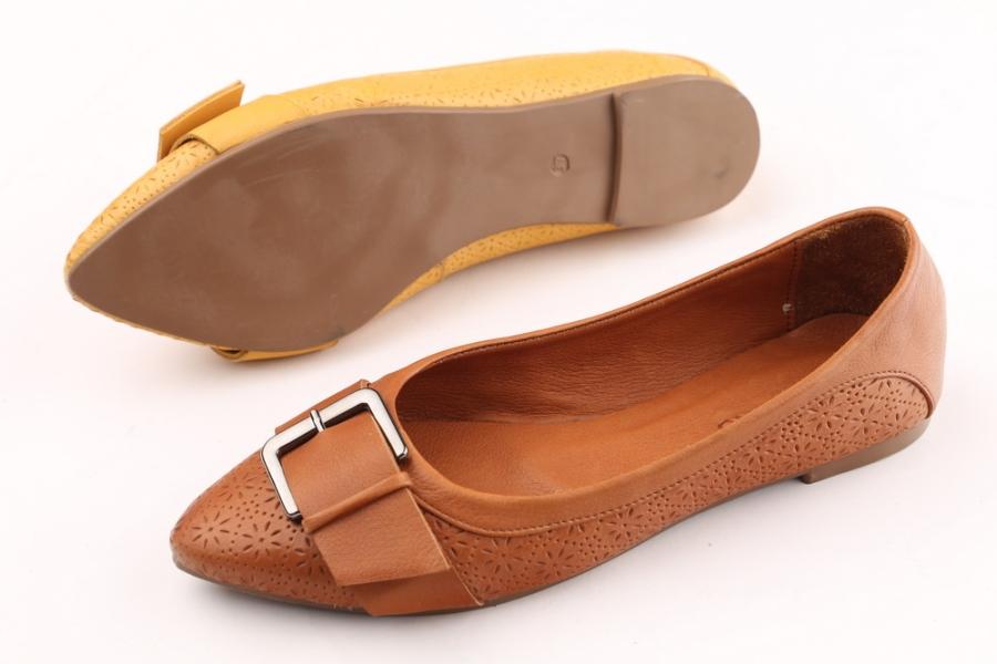 d.moro shoes Women Leather Ballet for summer: 1152 Tan Leather (Wholesale)