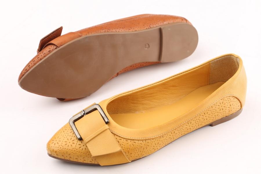 d.moro shoes Women Leather Ballet for summer: 1152 Yellow Leather (Wholesale)