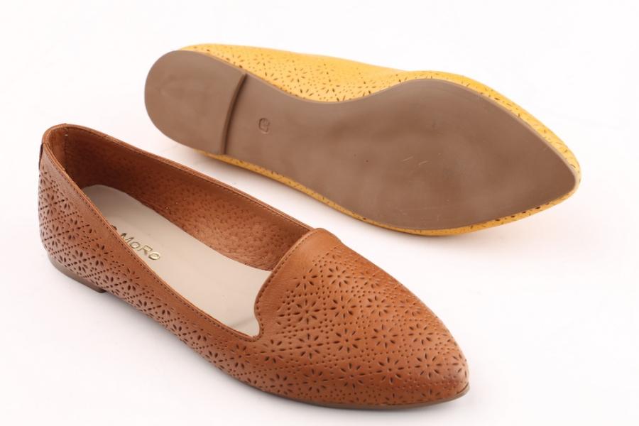 d.moro shoes Women Leather Ballet for summer: 1153 Tan Leather (Wholesale)