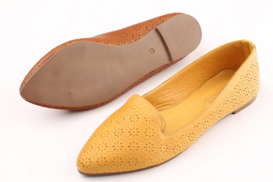 d.moro shoes Women Leather Ballet for summer: 1153 Yellow Leather (Wholesale)