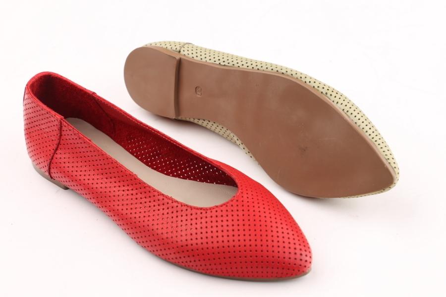 d.moro shoes Women Leather Ballet for summer: 1154 Red Leather (Wholesale)