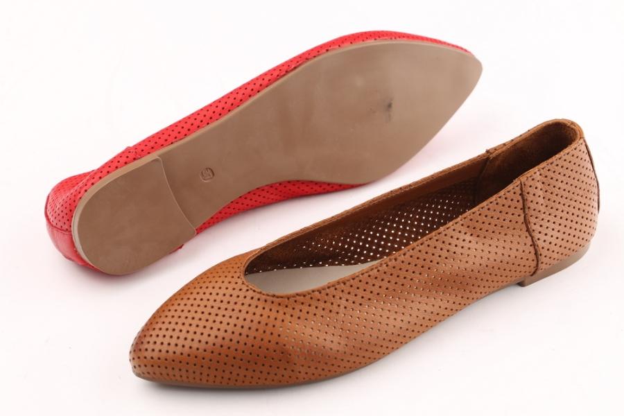d.moro shoes Women Leather Ballet for summer: 1154 Tan Leather (Wholesale)