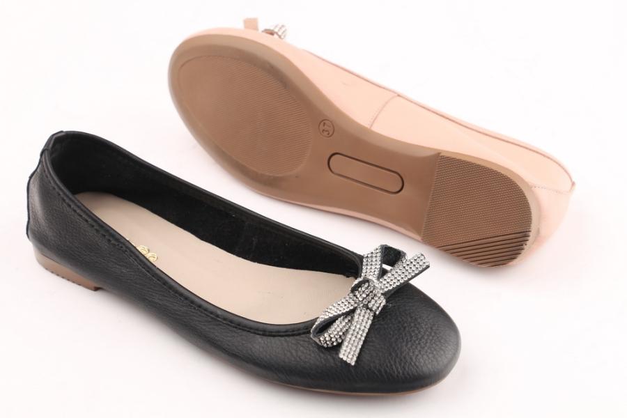 d.moro shoes Women Leather Ballet for summer: 1558 Black Leather (Wholesale)
