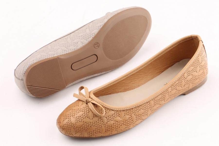 d.moro shoes Women Leather Ballet for summer: 1559 Light Tan Leather (Wholesale)