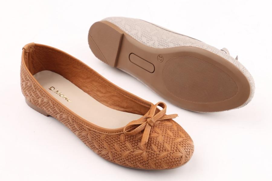 d.moro shoes Women Leather Ballet for summer: 1559 Tan Leather (Wholesale)