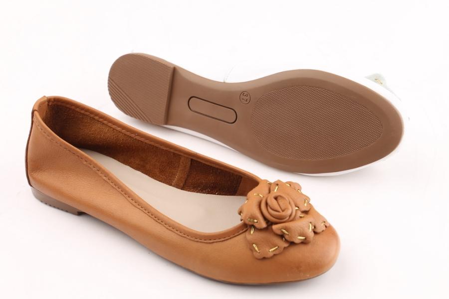 d.moro shoes Women Leather Ballet for summer: 1564 Tan Leather (Wholesale)