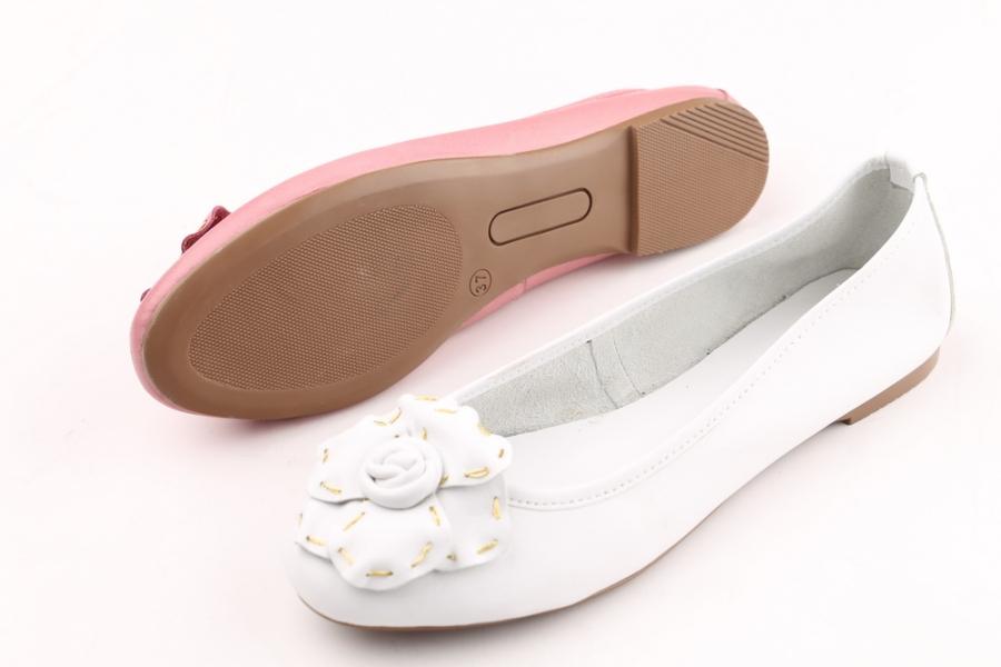 d.moro shoes Women Leather Ballet for summer: 1564 White Leather (Wholesale)