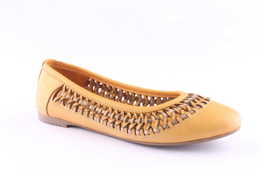 D.moro Shoes Women Leather Ballet For Summer: 1571 Mustard (Wholesale)
