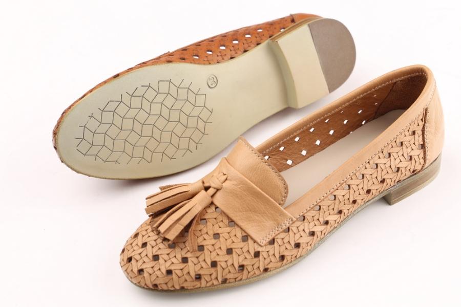 d.moro shoes Women Leather Ballet for summer: 1756 Light Tan Leather (Wholesale)