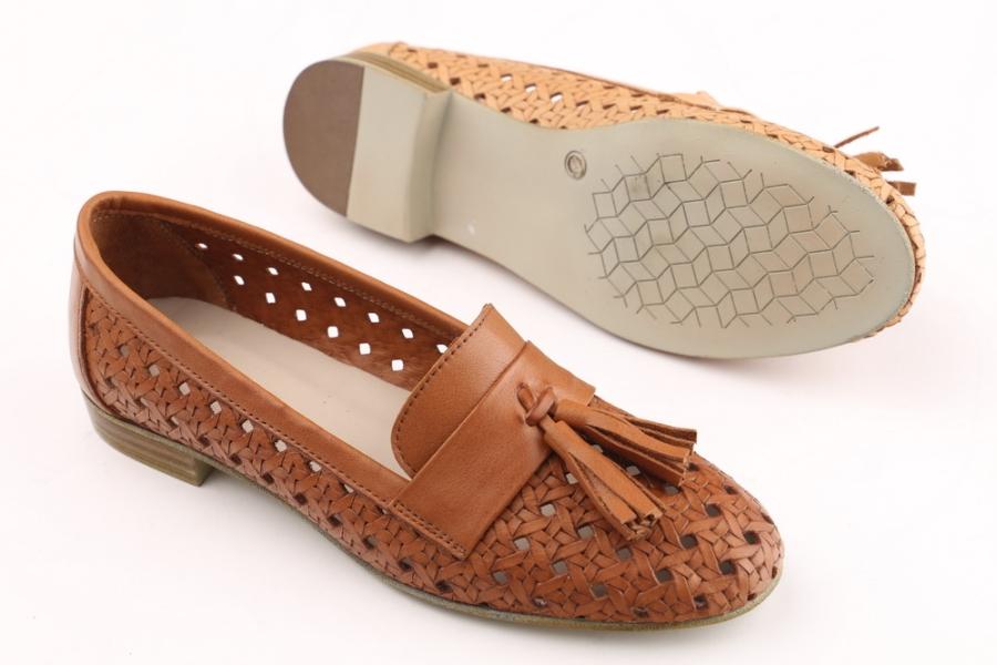 d.moro shoes Women Leather Ballet for summer: 1756 Tan Leather (Wholesale)