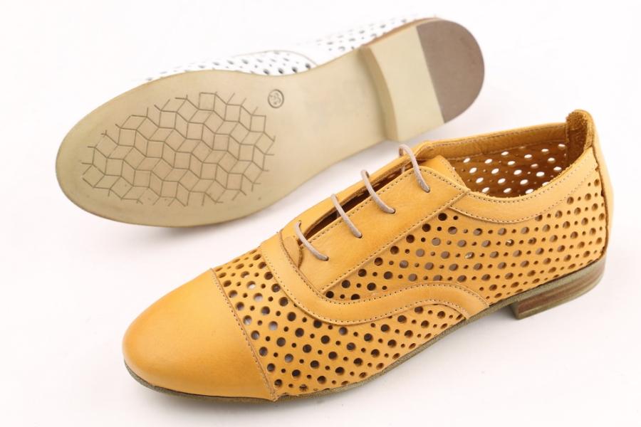 d.moro shoes Women Leather Ballet for summer: 1757 Yellow Leather (Wholesale)