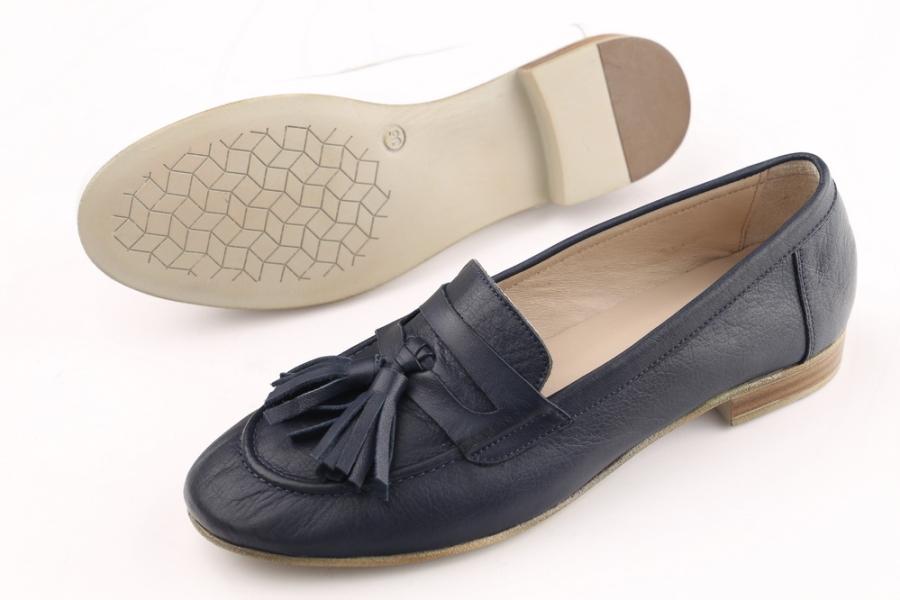 d.moro shoes Women Leather Ballet for summer: 1758 Navy Blue Leather (Wholesale)