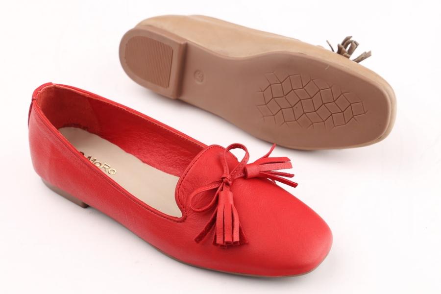 d.moro shoes Women Leather Ballet for summer: 1808 Red Leather (Wholesale)