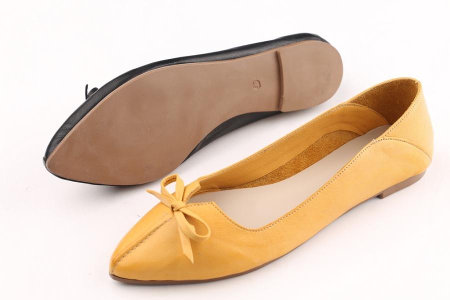 d.moro shoes Women Leather Ballet for summer: 5034 Yellow Leather (Wholesale)