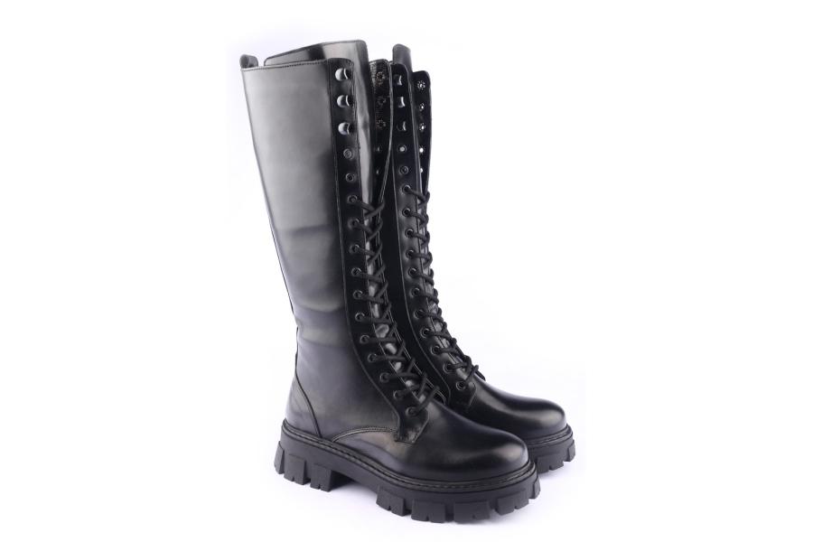 D.moro Shoes Women Leather BOOTS For Winter: 504B Black (Wholesale)