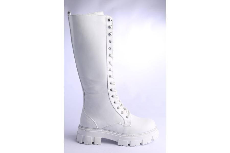 d.moro shoes Women Leather BOOTS for Winter: 504B White (Wholesale)