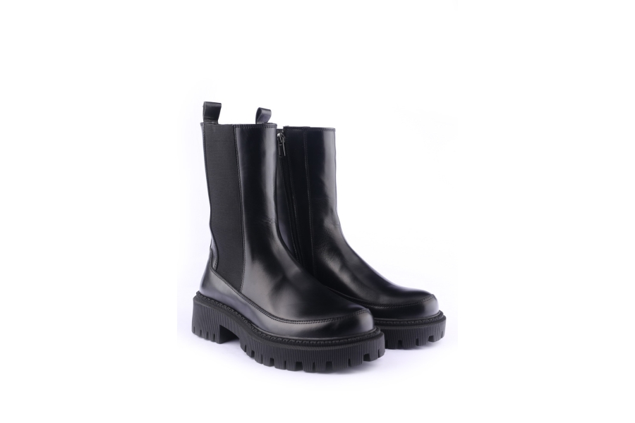 D.moro Shoes Women Leather BOOTS For Winter: 657C Black (Wholesale)