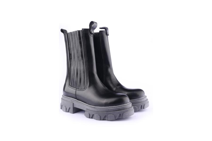 D.moro Shoes Women Leather BOOTS For Winter: Z-1300 Black (Wholesale)