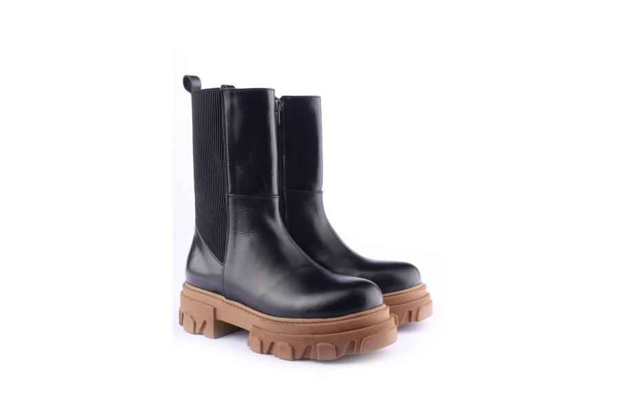 D.moro Shoes Women Leather BOOTS For Winter: Z-1301 Black (Wholesale)