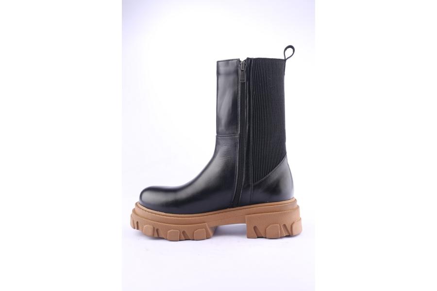 D.moro Shoes Women Leather BOOTS For Winter: Z-1301 Black (Wholesale)