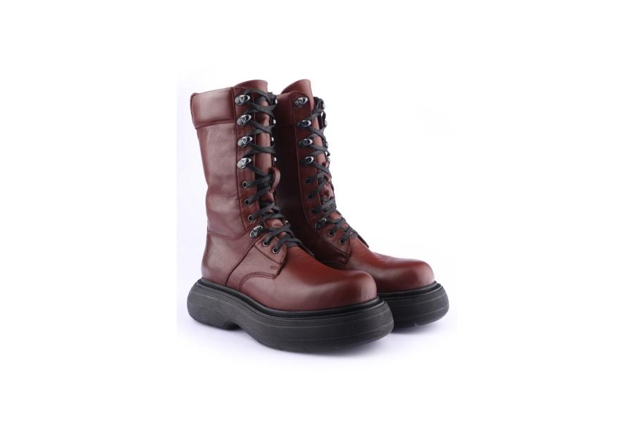 D.moro Shoes Women Leather BOOTS For Winter: Z-1402 Burgundy (Wholesale)
