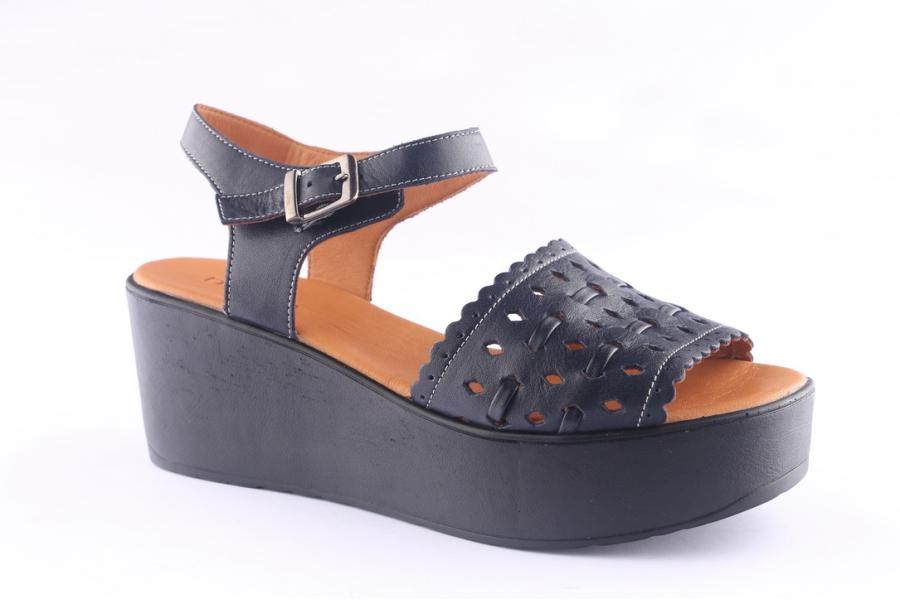 D.moro Shoes Women Leather P. Sandals For Summer: 0011 Navy Blue (Wholesale)