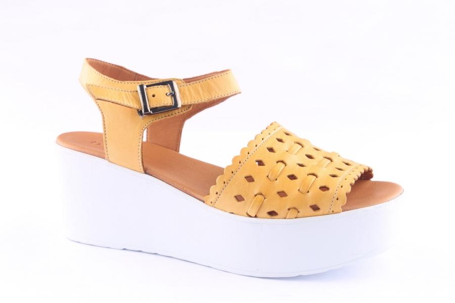 D.moro Shoes Women Leather P. Sandals For Summer: 0011 Yellow (Wholesale)