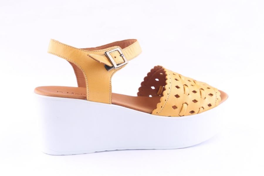 D.moro Shoes Women Leather P. Sandals For Summer: 0011 Yellow (Wholesale)