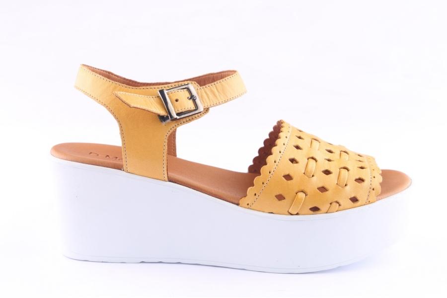 d.moro shoes Women Leather P. Sandals for Summer: 0011 Yellow (Wholesale)
