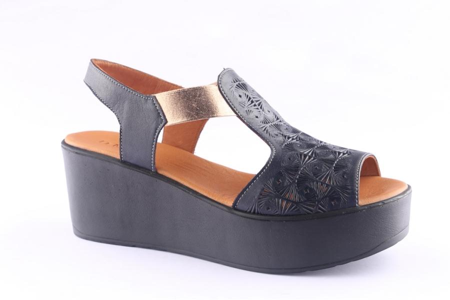 D.moro Shoes Women Leather P. Sandals For Summer: 0013 Navy Blue (Wholesale)