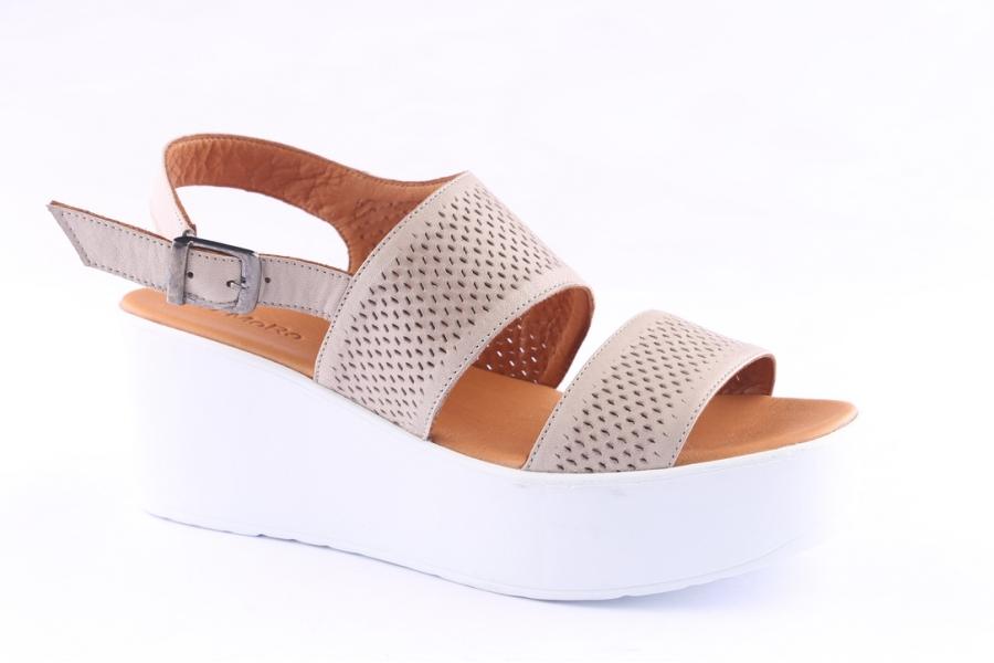 D.moro Shoes Women Leather P. Sandals For Summer: 0015 Powder (Wholesale)