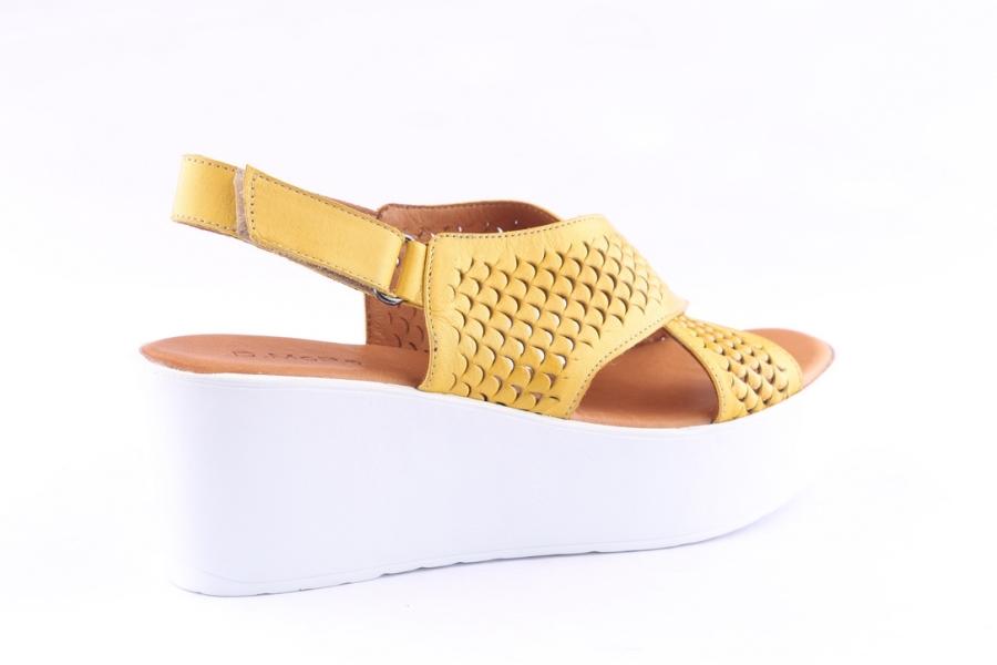 D.moro Shoes Women Leather P. Sandals For Summer: 0017 Yellow (Wholesale)