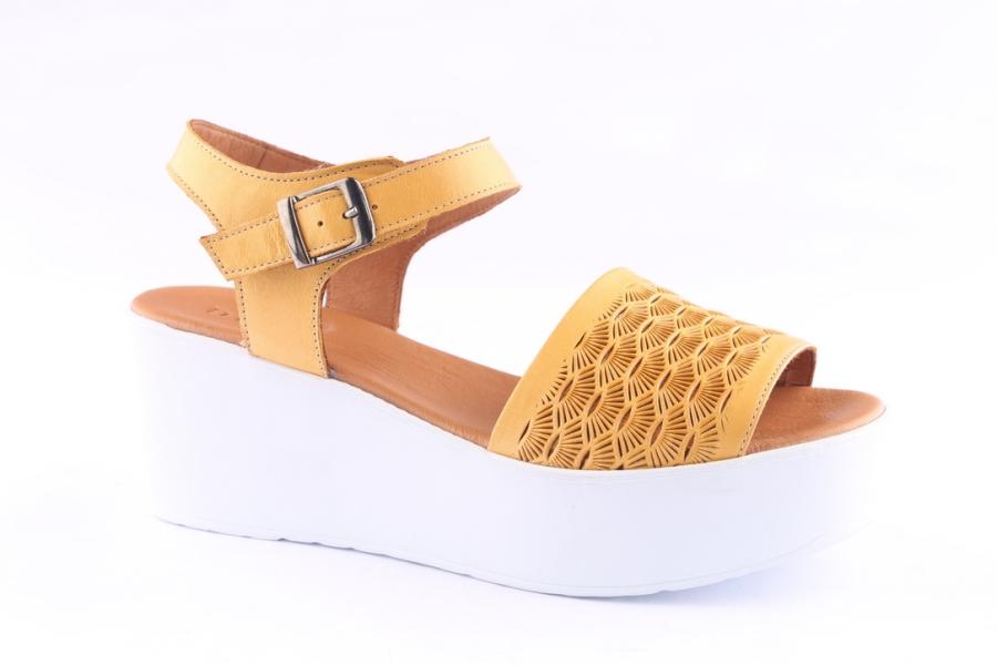 D.moro Shoes Women Leather P. Sandals For Summer: 0019 Yellow (Wholesale)