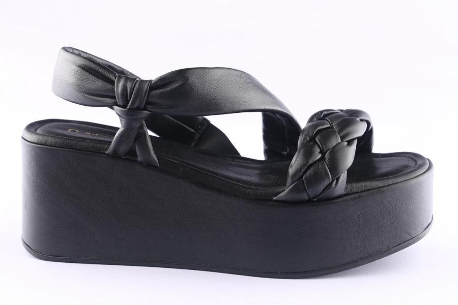 d.moro shoes Women Leather P. Sandals for Summer: TAŞ-298 Black (Wholesale)