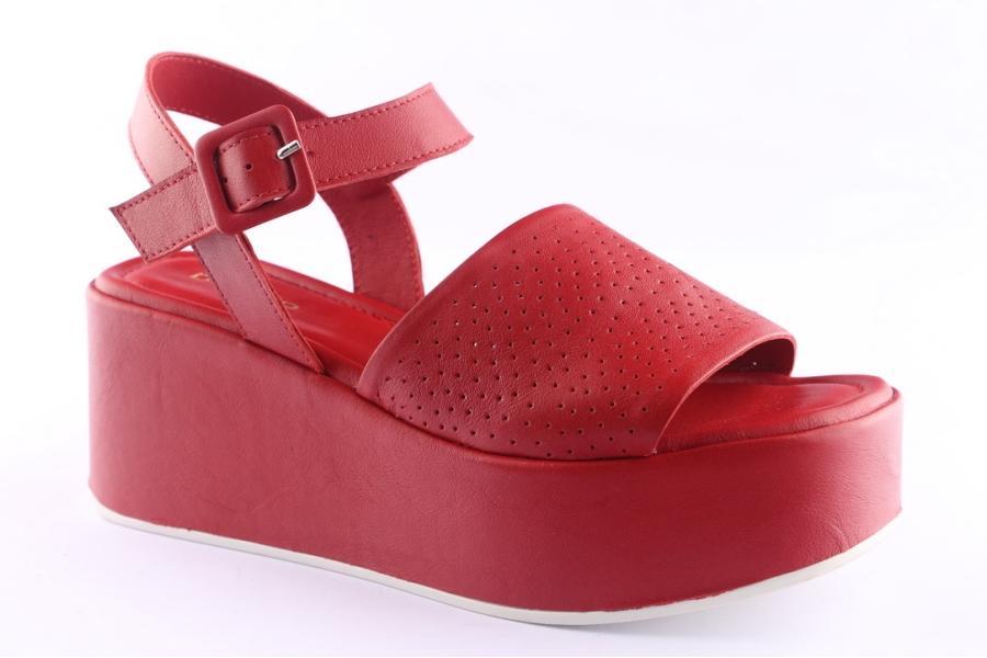 D.moro Shoes Women Leather P. Sandals For Summer: TAŞ-314 Red (Wholesale)
