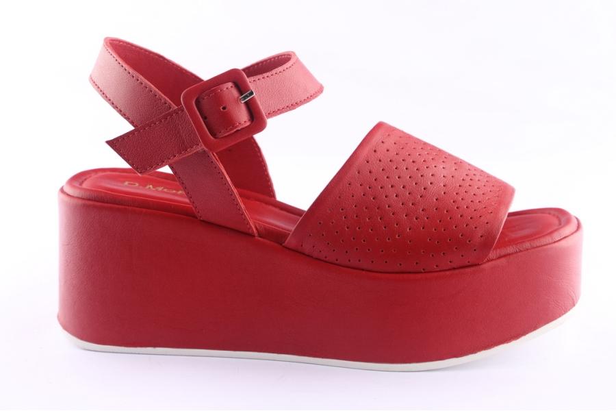 d.moro shoes Women Leather P. Sandals for Summer: TAŞ-314 Red (Wholesale)