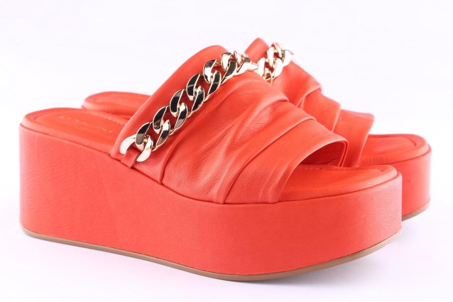D.moro Shoes Women Leather P. Slippers For Summer: CRM-4 Red (Wholesale)