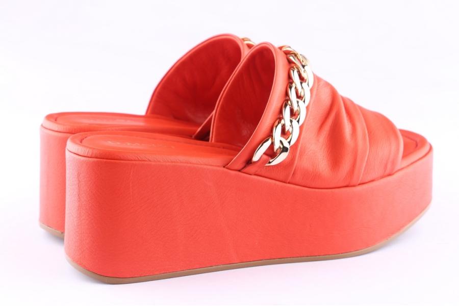 D.moro Shoes Women Leather P. Slippers For Summer: CRM-4 Red (Wholesale)