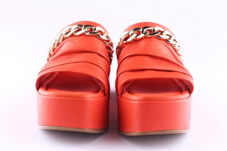 D.moro Shoes Women Leather P. Slippers For Summer: CRM-4 Red (Wholesale)