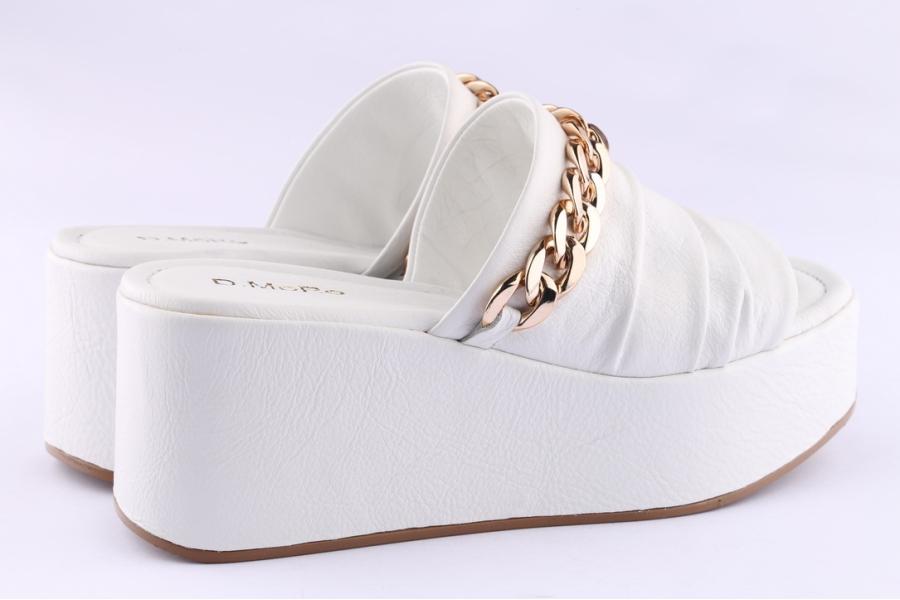 D.moro Shoes Women Leather P. Slippers For Summer: CRM-4 White (Wholesale)