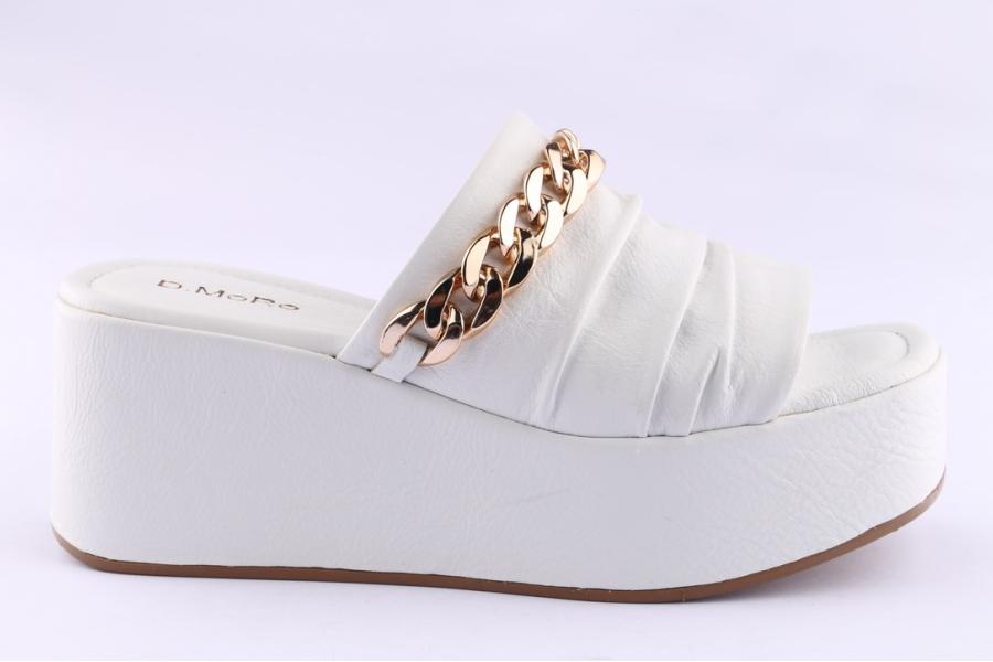 d.moro shoes Women Leather P. Slippers for Summer: CRM-4 White (Wholesale)