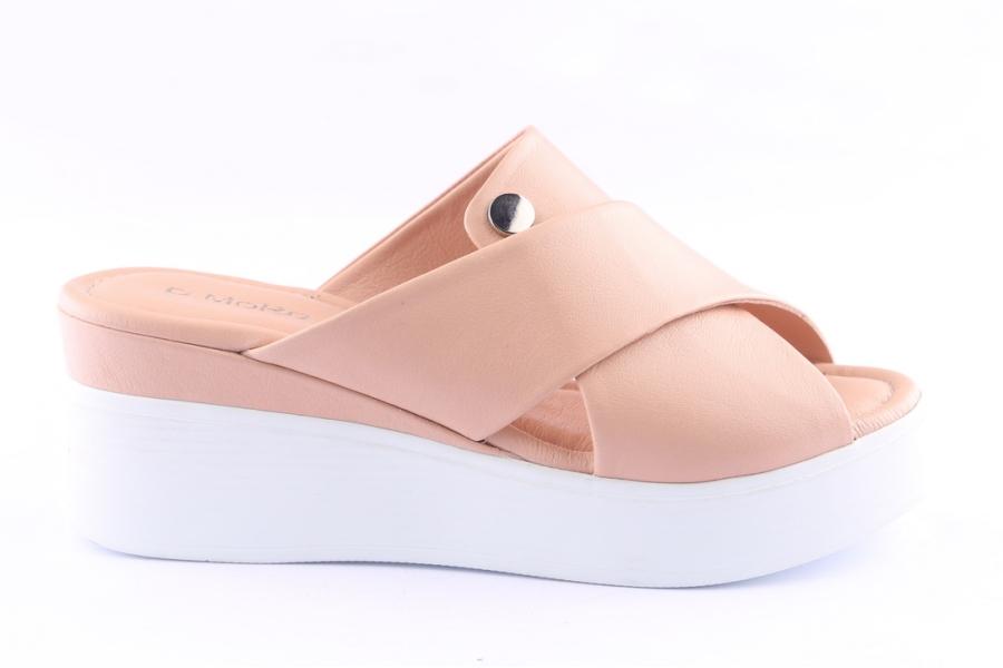 d.moro shoes Women Leather P. Slippers for Summer: MORO-67 Cream (Wholesale)