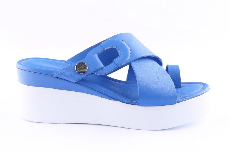 d.moro shoes Women Leather P. Slippers for Summer: TAŞ-16 Blue (Wholesale)