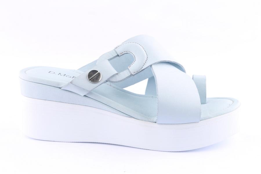 d.moro shoes Women Leather P. Slippers for Summer: TAŞ-16 Ice Blue (Wholesale)