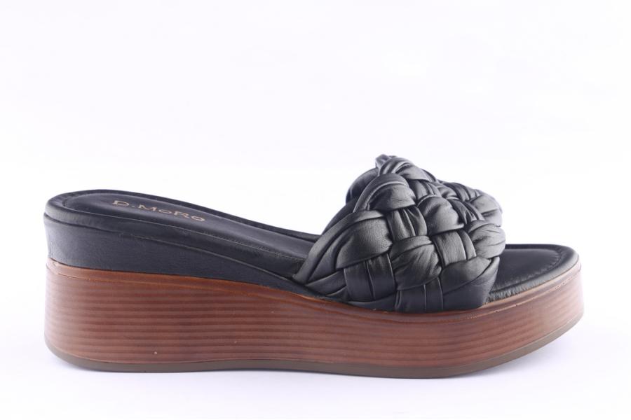 d.moro shoes Women Leather P. Slippers for Summer: TAŞ-192 Black (Wholesale)
