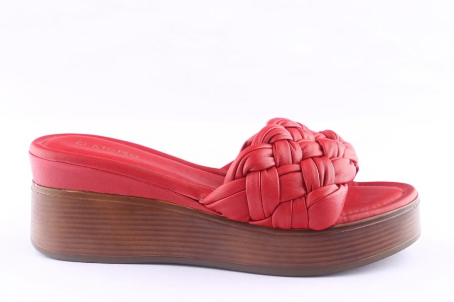 d.moro shoes Women Leather P. Slippers for Summer: TAŞ-192 Red (Wholesale)