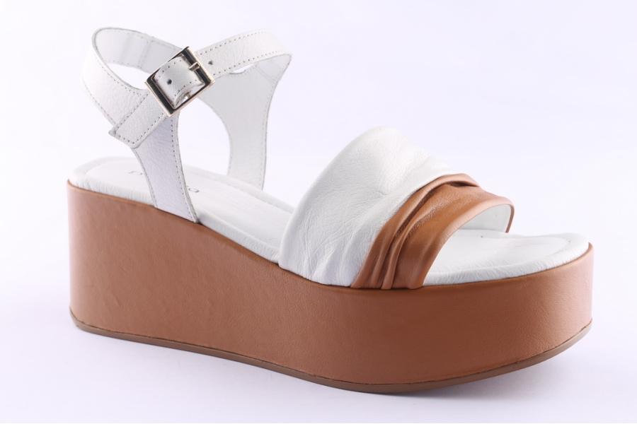 D.moro Shoes Women Leather P. Slippers For Summer: TAŞ-310 White (Wholesale)