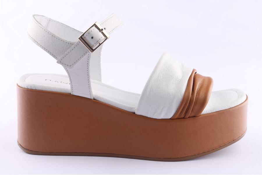d.moro shoes Women Leather P. Slippers for Summer: TAŞ-310 White (Wholesale)